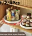 1/4Pcs 360 Rotatable Anti Sliding Kitchen Condiment Rotatable Storage Rack Tableware Cabinet Round Multi Functional Storage Rack 1